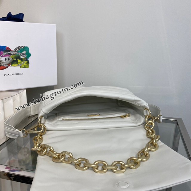 Prada專櫃最新款純手工菱形拼接圖案女包 1BD306 普拉達全羊皮翻蓋壓花斜挎包 csp1591